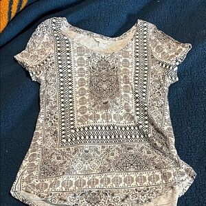 Lucky Brand Cream Graphic Short Sleeve Tee